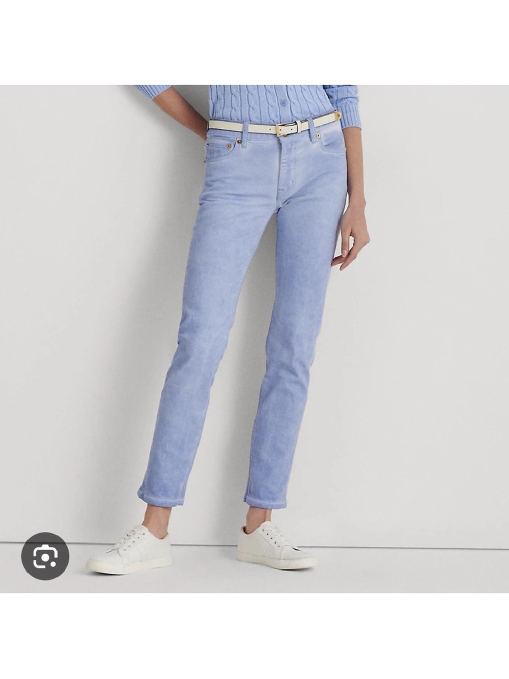 Ralph Lauren Pastel Blue Cropped Slim Jeans